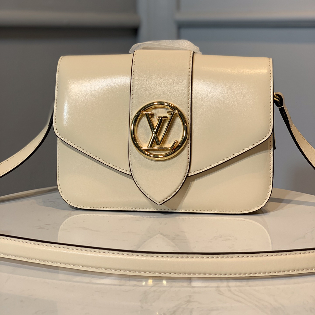 Louis Vuitton LV PONT 9 SOFT Smooth calfskin Shoudler Bag M55950 Cream